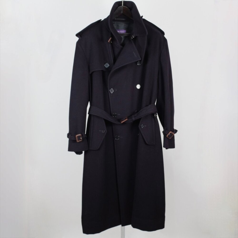 Ralph Lauren Purple Label coat Medium - Large 100% cashmere topcoat trench navy